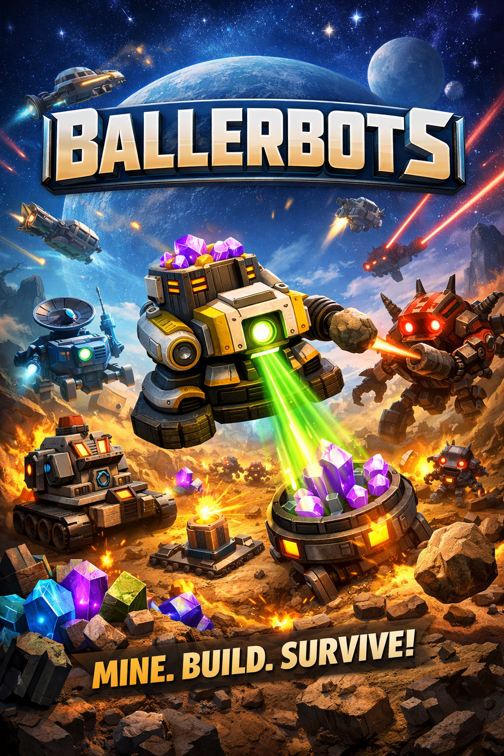 BallerBots planet scene